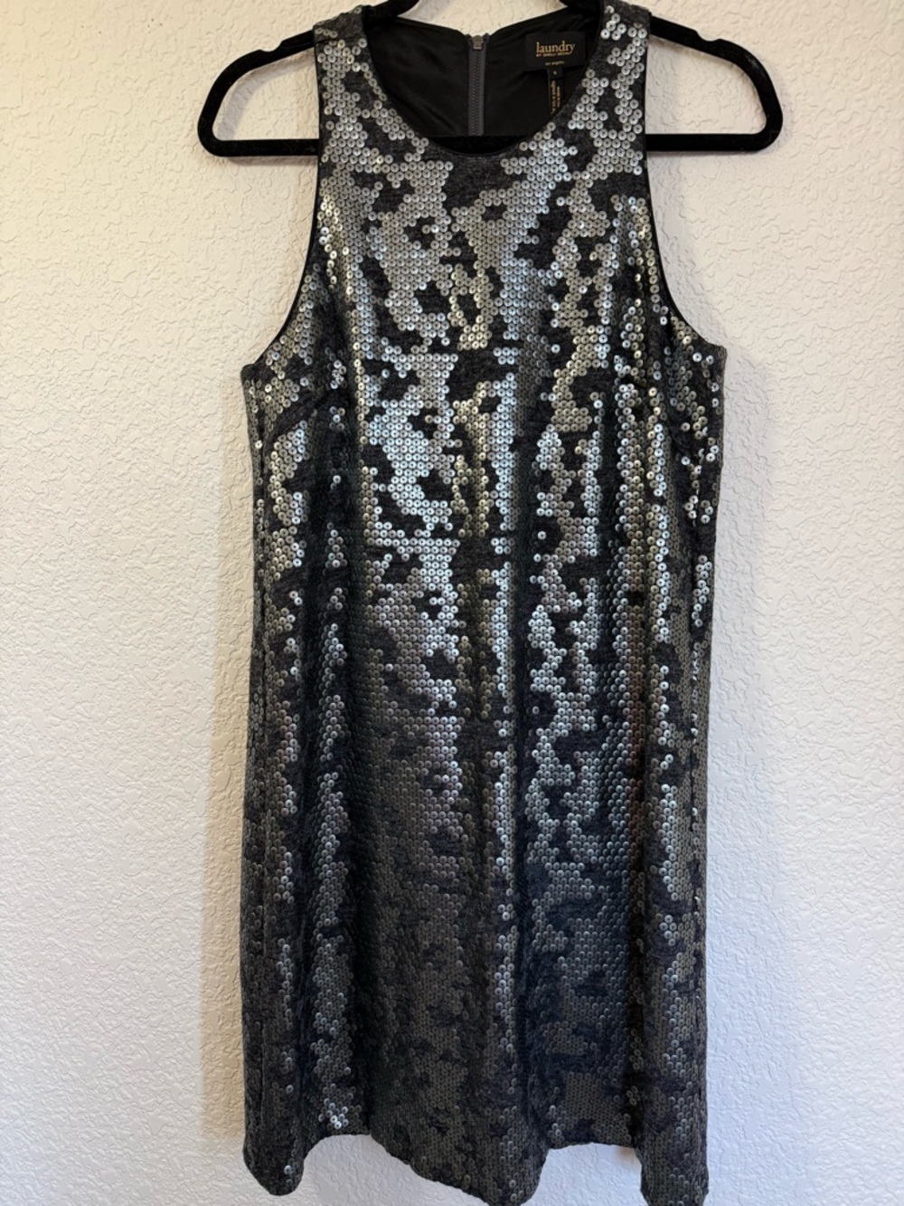 Laundry Shelli Segal Gunmetal Sequin Dress | Racerback | Glam | | Small - Picture 2 of 11